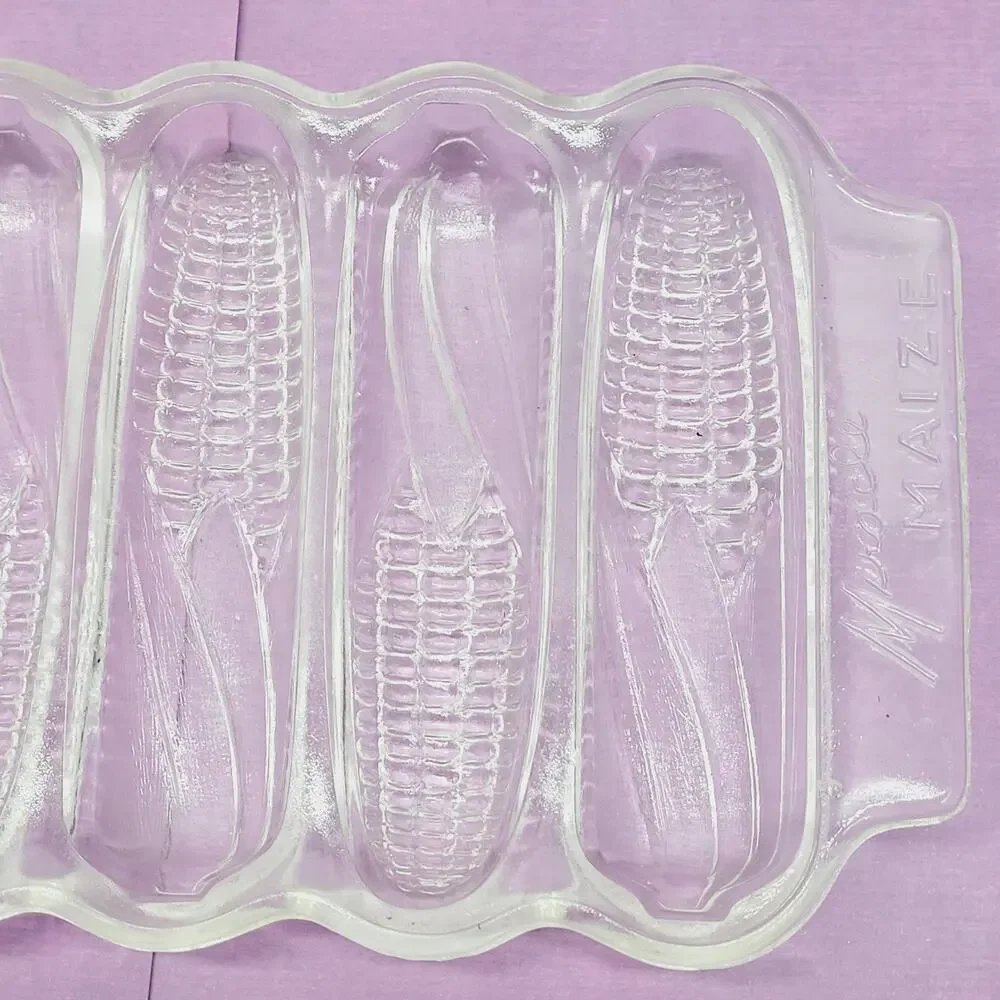 Vintage Miracle Maize Glass Cornbread Corn Stick Ear of Corn Glass Pan 6-Stick